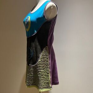Colorful Sleeveless Dress with Spiral Design